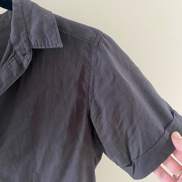 Velvet short-sleeve button down - Picture 4 of 5